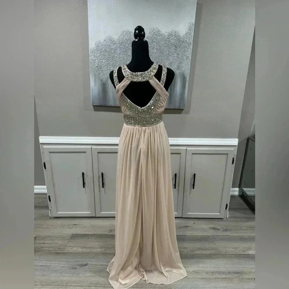 Betsey & Adam Beautiful Sparkled Neutral Colored Dress - Picture 9 of 11